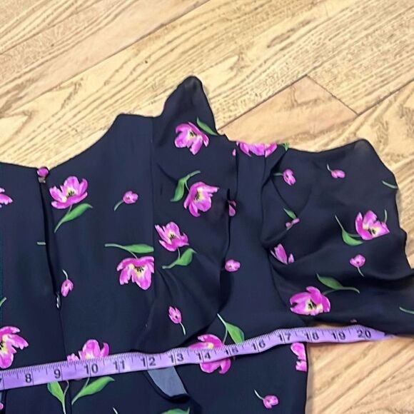 MILLY GIA DRESS IN BLACK & PINK SIZE 10 - Picture 9 of 10